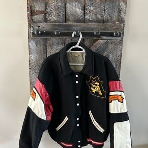 Vintage Letterman Wool & Leather Jacket - Size Medium